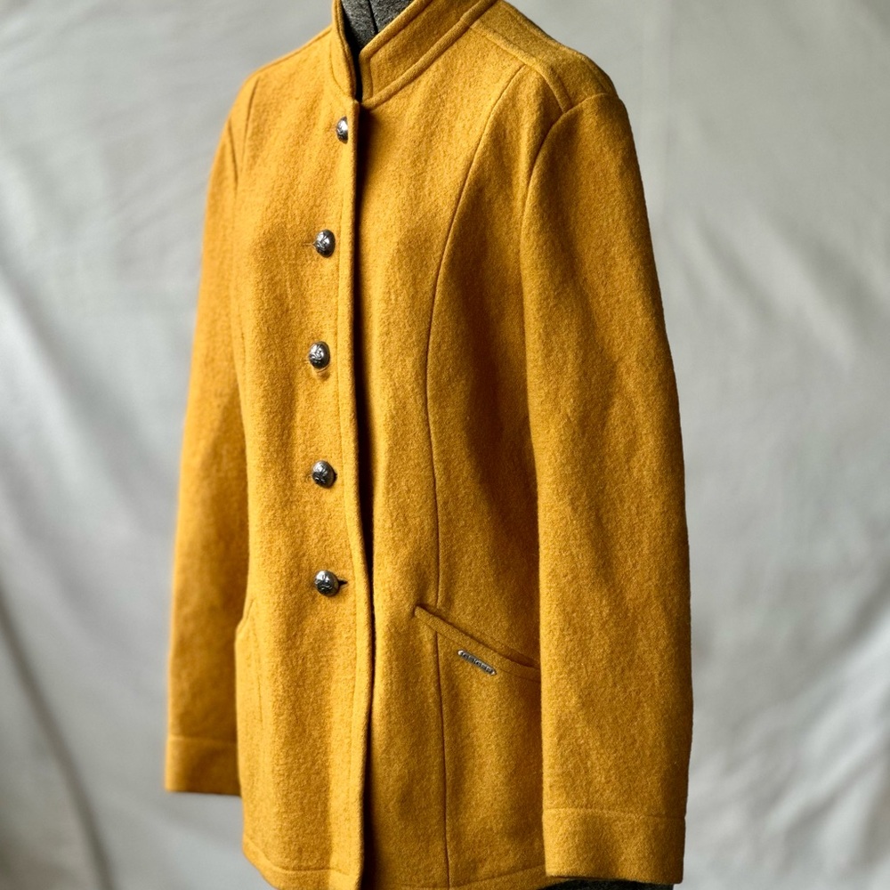 Vintage Geiger Austria boiled wool jacket mustard gold yellow